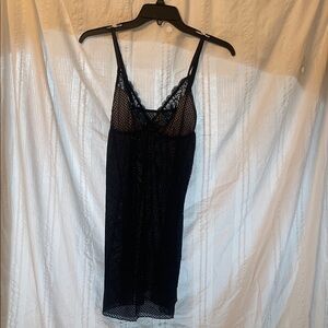 Christian Lacroix Black Sheer Lace Chemise size small